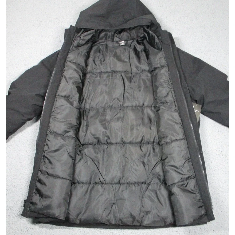 MSX By Michael Strahan Parka Mens XL Black Hooded Insulated Coat Water Resistant - Picture 6 of 10